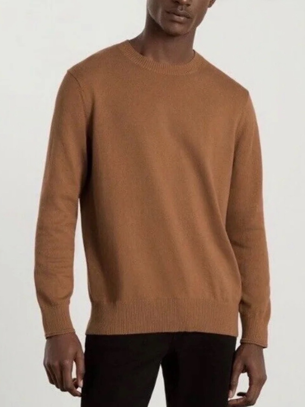 Everlane no sweat crewneck sweater organic cotton cool max adobe brown orange